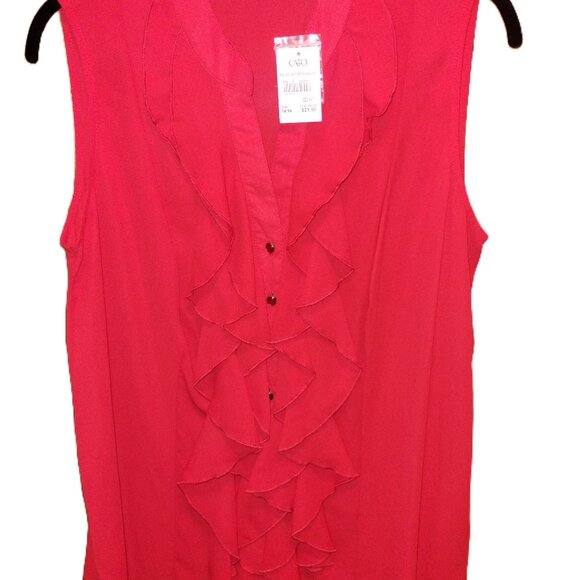 Cato Red Sleeveless Blouse - Picture 2 of 3
